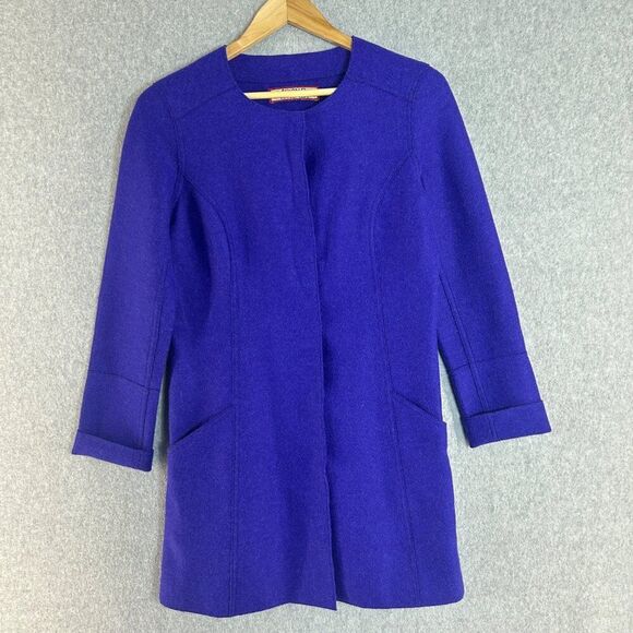 Womens Beyond Threads Small (?) Alpaca Wool Blue Purple Button Front Jacket Coat - Picture 1 of 15